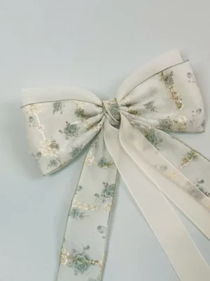 刺繡雙層大蝴蝶結