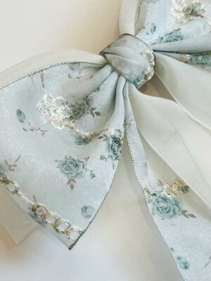刺繡雙層大蝴蝶結彈力夾_商品照3